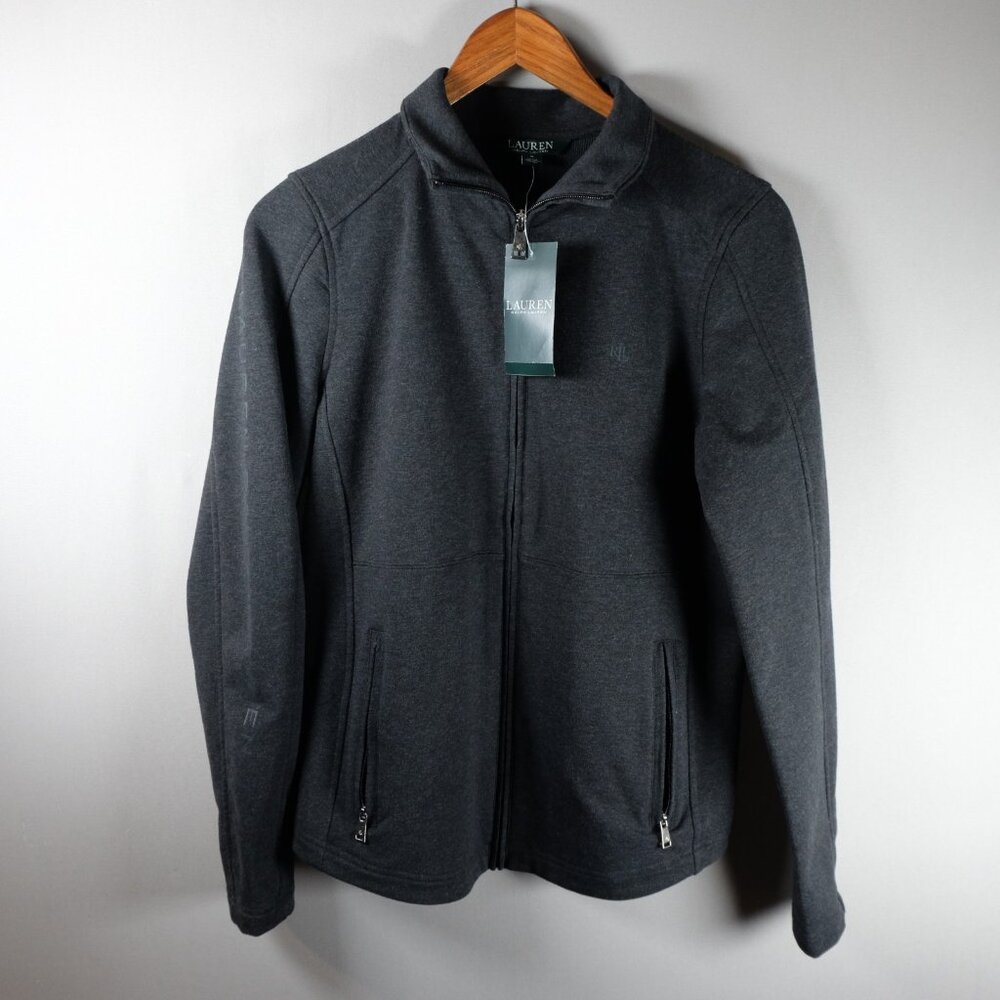 NWT Lauren Ralph Lauren Gray Size Medium Womens Full Zip Jacket MSRP $100